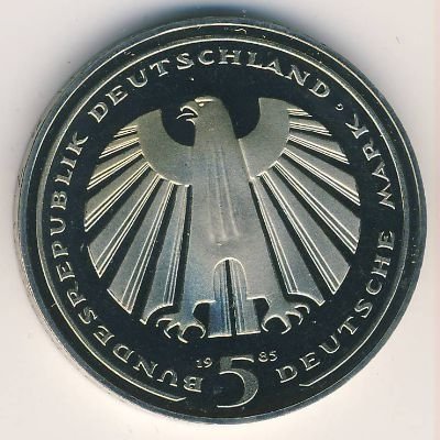 ФРГ 5 марок 1985 год - 150-летие железных дорог в Германии (Proof)
