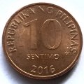 Филиппины 10 сентимо 2016 год