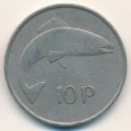 Ирландия 10 пенсов 1969 год - Лосось. Кельтская арфа
