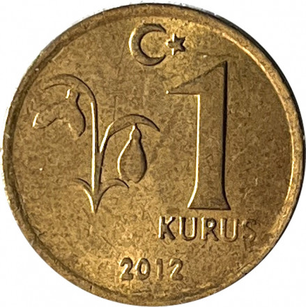Турция 1 куруш 2012 год