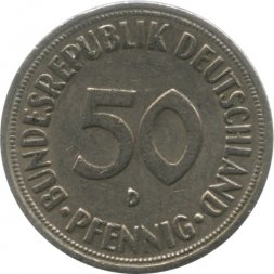 ФРГ 50 пфеннигов 1970 год (D)