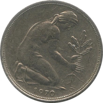 ФРГ 50 пфеннигов 1970 год (D)