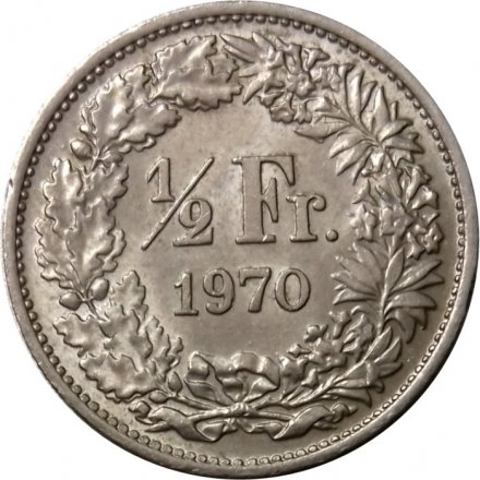 Швейцария 1/2 франка 1970 год