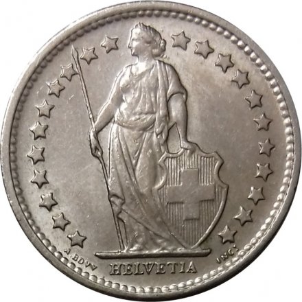 Швейцария 1/2 франка 1970 год