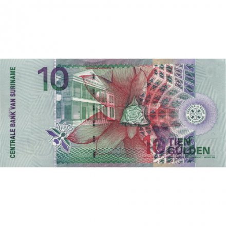 Суринам 10 гульденов 2000 год - Зеленогорлый манго. Гусмания язычковая UNC