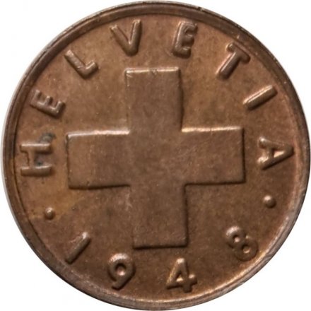 Швейцария 1 раппен 1948 год