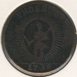 Швеция 1 далер 1718 год