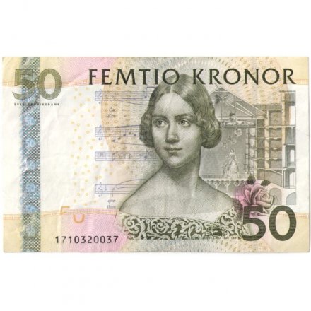 Швеция 50 крон 2011 год - Дженни Линд VF
