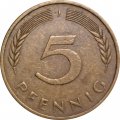 ФРГ 5 пфеннигов 1979 год - J