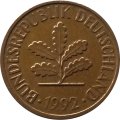 ФРГ 2 пфеннига 1992 год (G)