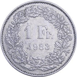 Швейцария 1 франк 1983 год 