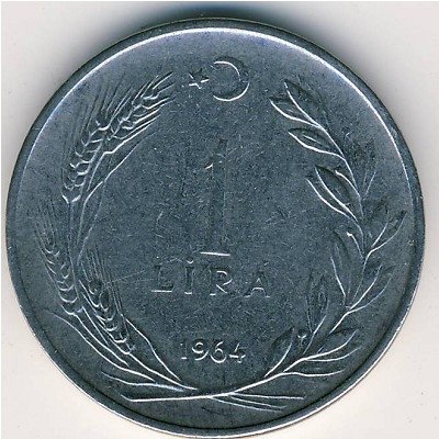 Турция 1 лира 1964 год