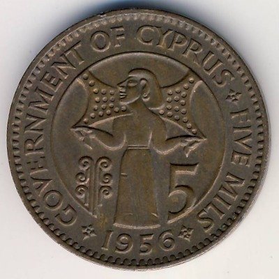 Кипр 5 милей 1956 год - Золотое руно