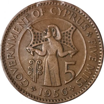 Кипр 5 милей 1956 год - Золотое руно