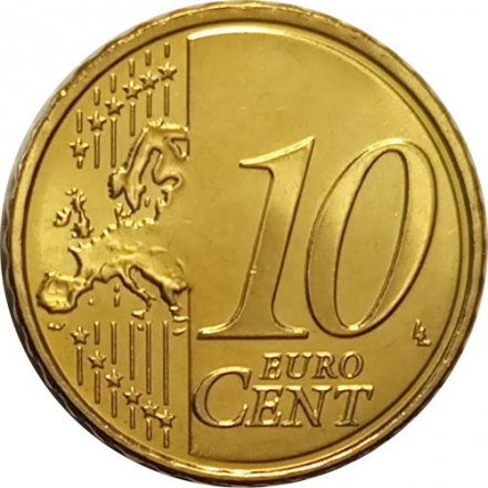 Эстония 10 евроцентов 2011 год - Контурная карта Эстонии UNC