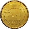 Эстония 10 евроцентов 2011 год - Контурная карта Эстонии UNC