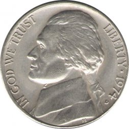 США 5 центов 1974 год - Томас Джефферсон (D)