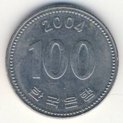 Южная Корея 100 вон 2004 год