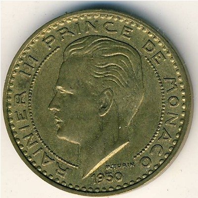 Монако 20 франков 1950 год - Князь Ренье III