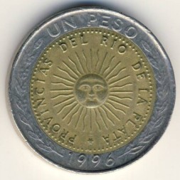 Аргентина 1 песо 1996 год