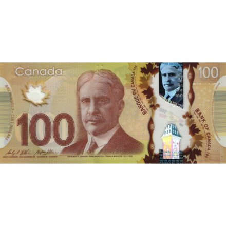 Канада 100 долларов 2011 год - Сэр Роберт Борден UNC
