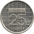 Нидерланды 25 центов 1987 год