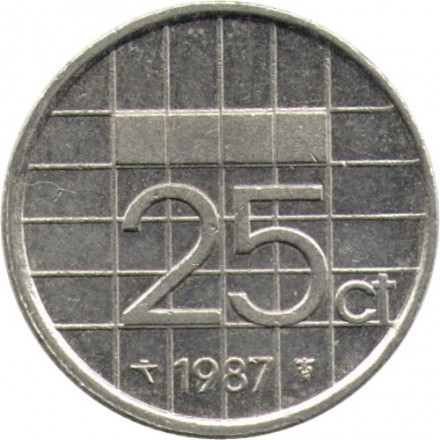 Нидерланды 25 центов 1987 год