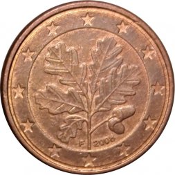 Германия 1 евроцент 2008 год (F)
