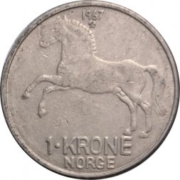 Норвегия 1 крона 1967 год