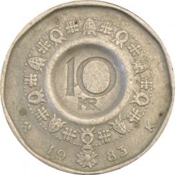 Норвегия 10 крон 1983 год