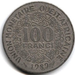 Западная Африка 100 франков 1989 год