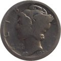 США 1 дайм (10 центов) 1920 год - Mercury Dime (без отметки МД)