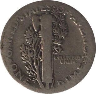 США 1 дайм (10 центов) 1920 год - Mercury Dime (без отметки МД)