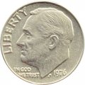 США 1 дайм (10 центов) 1976 год - Франклин Рузвельт (без отметки МД)