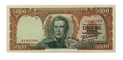 Уругвай 5000 песо 1967 год - UNC