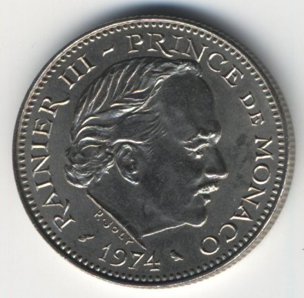 Монако 5 франков 1974 год