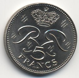 Монако 5 франков 1974 год