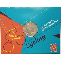 Великобритания 50 пенсов 2011 год - Велоспорт (в блистере)