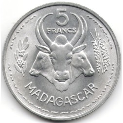 Мадагаскар 5 франков 1953 год