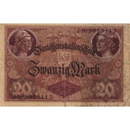 Германия 20 марок 1914 год - F