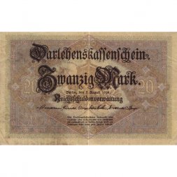 Германия 20 марок 1914 год - F