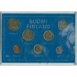 Набор из 7 монет Финляндия 1974 год (в банковской упаковке)
