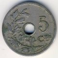 Бельгия 5 сантимов 1905 год BELGIE