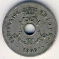 Бельгия 5 сантимов 1905 год BELGIE