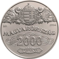 Венгрия 2000 форинтов 2014 год - 90 лет Национальному банку Венгрии