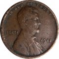 США 1 цент 1911 год - Авраам Линкольн (без отметки МД)