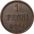 Финляндия 1 пенни 1911 год - VF