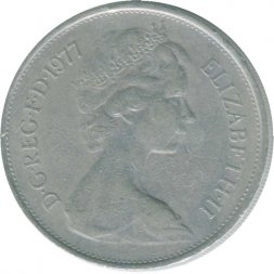Великобритания 10 новых пенсов 1977 год