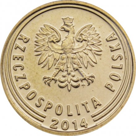 Польша 1 грош 2014 год (новый тип)