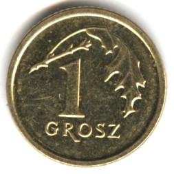 Монета Польша 1 грош 2014 год (новый тип)